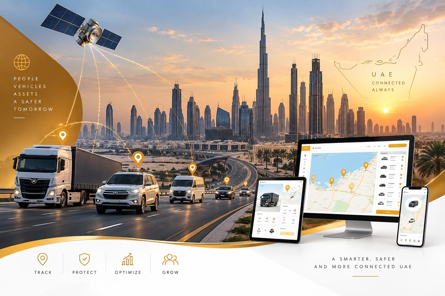 Etqan GPS tracking platform on laptop, tablet and phone